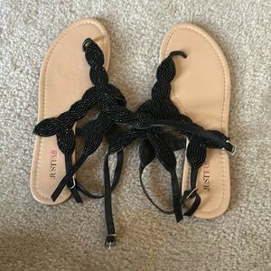 Women’s Just fab Black Strap Sandals Size 11